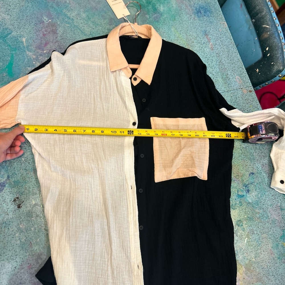 Soft Color-block Button Down - Picture 9 of 10